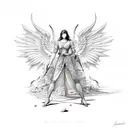 angel and devil tattoo design idea