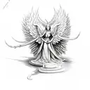 angel and devil tattoo design idea