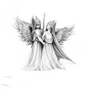 angel and devil tattoo design idea