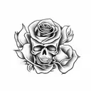 death before dishonor skull and roses tattoo design idea