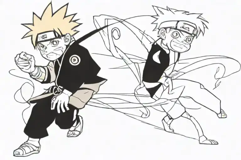 Naruto, manga and anime series tattoo design idea