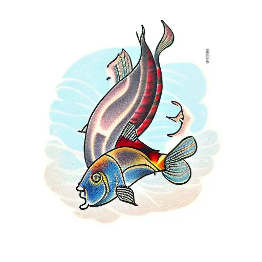 pumpkin seed fish tattoo design idea