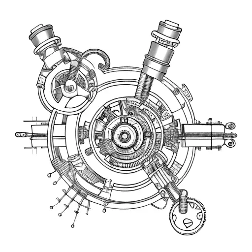 bio mechanical tattoo design idea