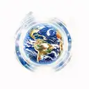 Planet earth, the solar System and Black Hole connected with each other tattoo design idea