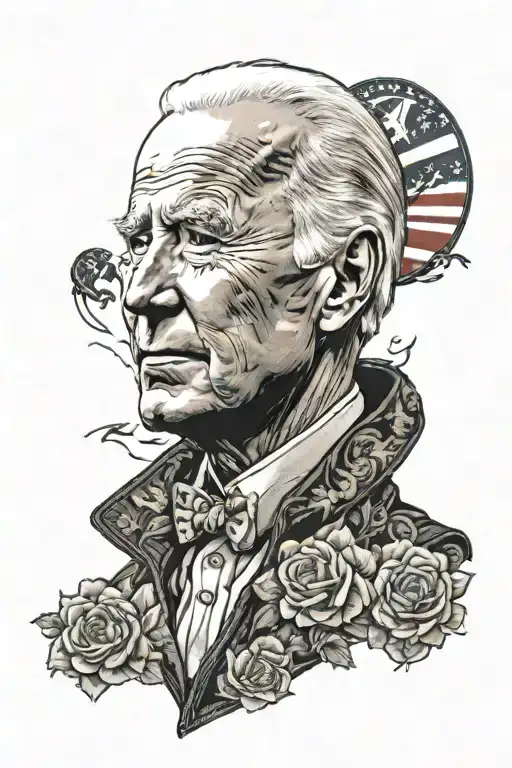 Joe Biden wearing gucci jacket tattoo design idea