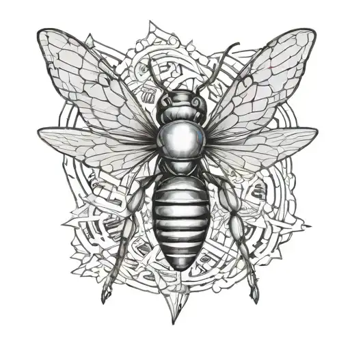 A hornet with wings made of dollar bills tattoo design idea