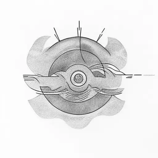 A minimalist tattoo of a sunrise over a serene landscape with the words 'Life is a Beautiful Journey' in elegant script tattoo design idea