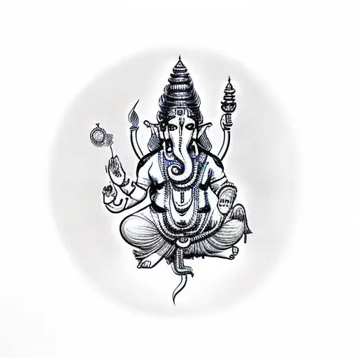 shiva and ganpati tattoo design idea