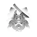 katana with kanji  tattoo design idea