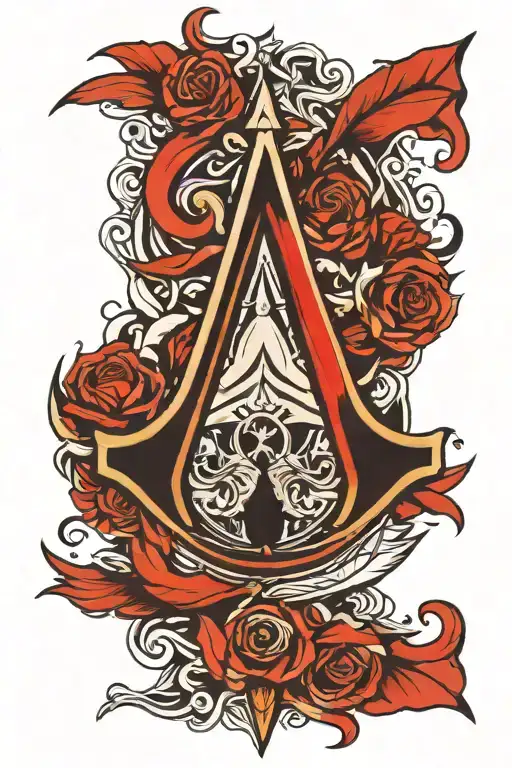 assasins Creed symbol intertwined tattoo design idea