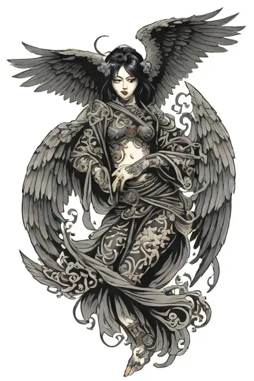 dark angel tattoo design idea
