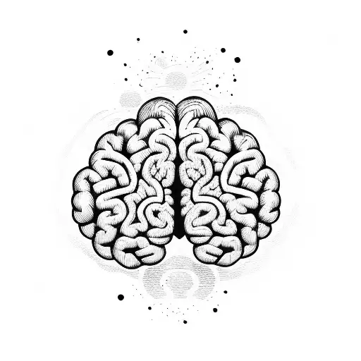 a beautiful, messy brain with lots of love and ideas tattoo design idea