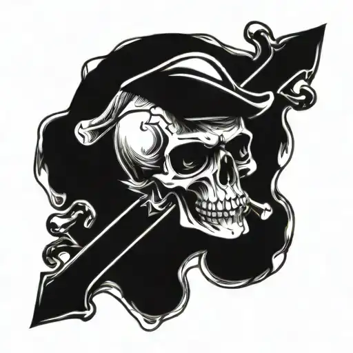 skull and crossbones tattoo design idea