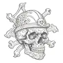 traditional  skull and crossbones tattoo design idea