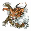 dragon tiger tattoo design idea