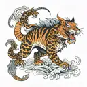 dragon tiger tattoo design idea