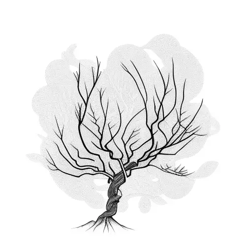 weeping willow with vines wrapping around tattoo design idea