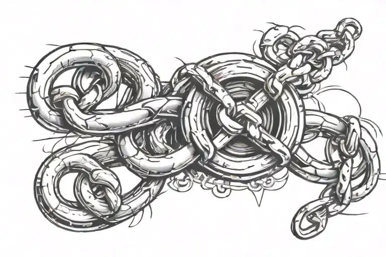 chain link breaking apart tattoo design idea