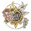 god is love tattoo design idea