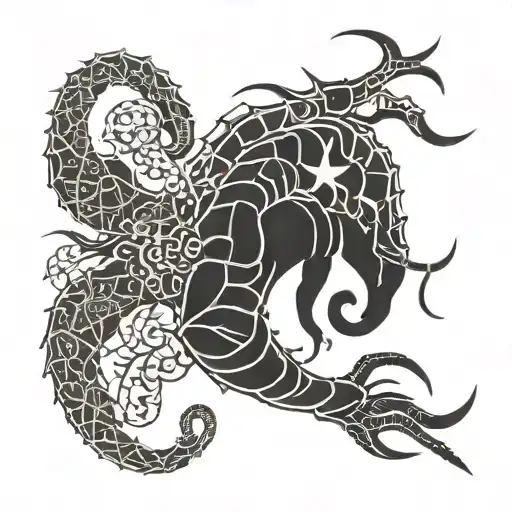 leo and scorpio zodiac sign tattoo design idea