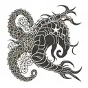 leo and scorpio zodiac sign tattoo design idea