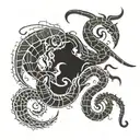 leo and scorpio zodiac sign tattoo design idea