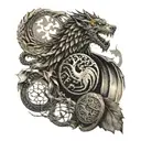 game of thrones houses sleeve  tattoo design idea