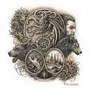 game of thrones houses sleeve  tattoo design idea