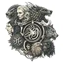 game of thrones houses sleeve  tattoo design idea