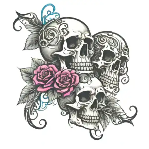 bisexual reference roses and vines skull bisexual colors bi symbols tattoo design idea