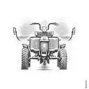 tractor with a cardinal tattoo design idea