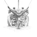 tractor with a cardinal tattoo design idea