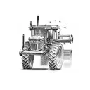 John deer tractor with a cardinal tattoo design idea