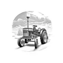 John deer tractor with a cardinal tattoo design idea