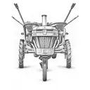 John deer tractor with a cardinal tattoo design idea