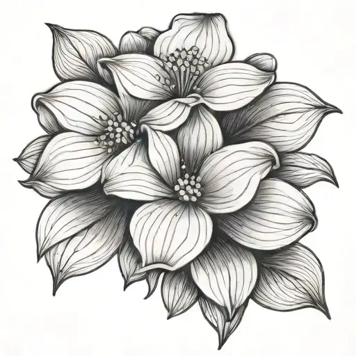 single dogwood flower tattoo design idea