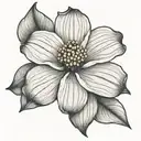 single dogwood flower tattoo design idea