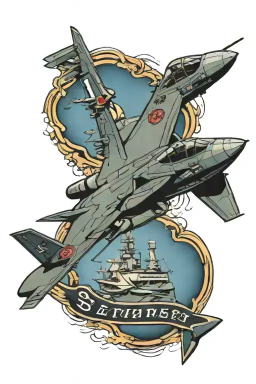 usmc deployment uss enterprise f18 Jet tattoo design idea