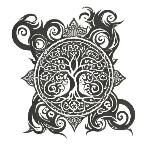 jewish tree of life surrounded by a crown.   tattoo design idea