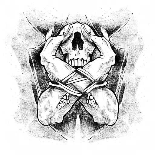 skull arm tattoo design idea