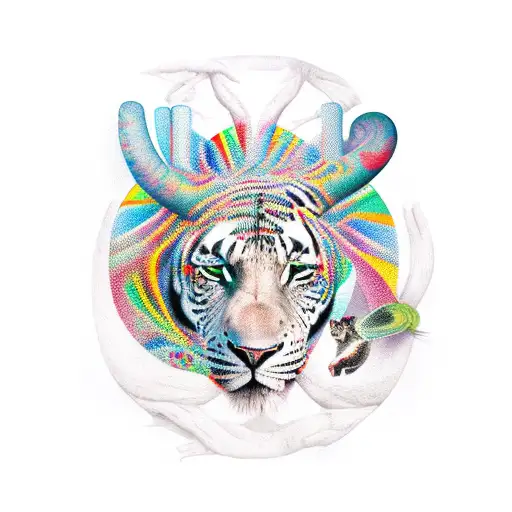 collage of african animals tattoo design idea