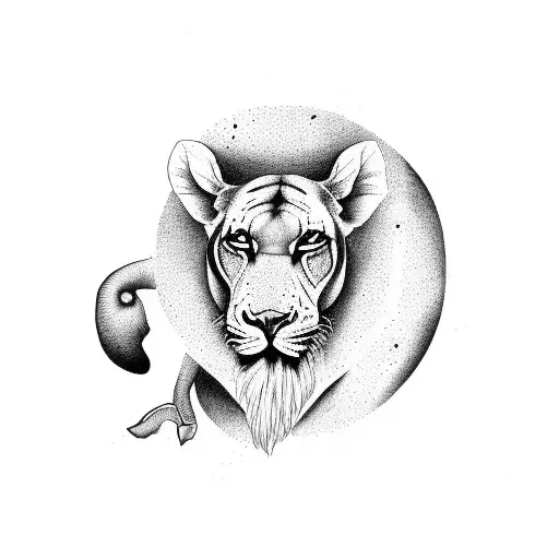 African big 5 animals tattoo design idea