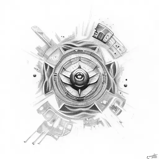 Design a tattoo that incorporates elements from Christopher Nolan's Interstellar and showcases the ambulance occupation in a unique and abstract way. tattoo design idea