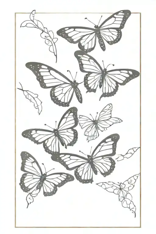 3 monarch butterflies   tattoo design idea