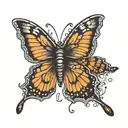 3 black monarch butterfly tattoo design idea