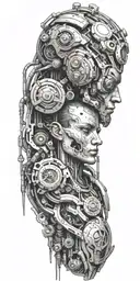 Cyberpunk tattoo design idea