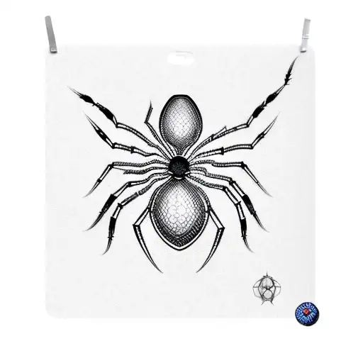 Spider web Geometry tools Blueprints construction Scale Ruler Tribal Fish Bear Knowledge tattoo design idea