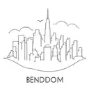 minimalist design of the Benidorm skyline silhouette, clean lines representing skyscrapers and coast tattoo design idea
