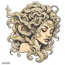 Medusa crying with white eyes tattoo design idea