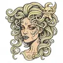 Medusa crying with white eyes tattoo design idea